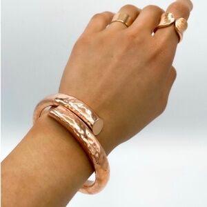NWOT Handcrafted Chunky Copper Bangle: Hammered Finish